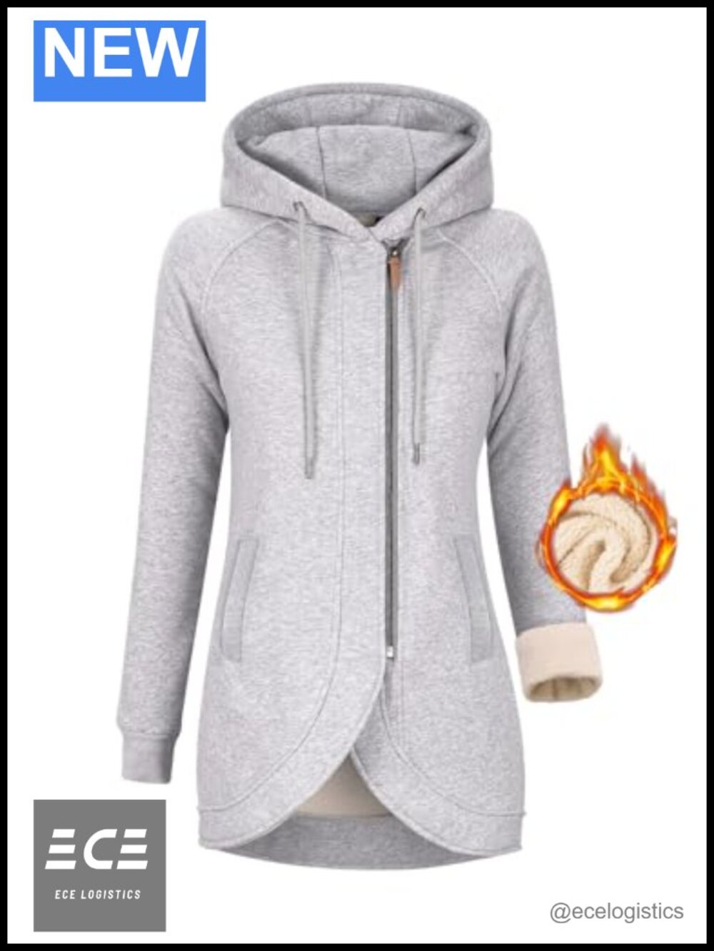 Women's Sherpa Fleece Zip Up Hoodie Oversized Winter Jacket